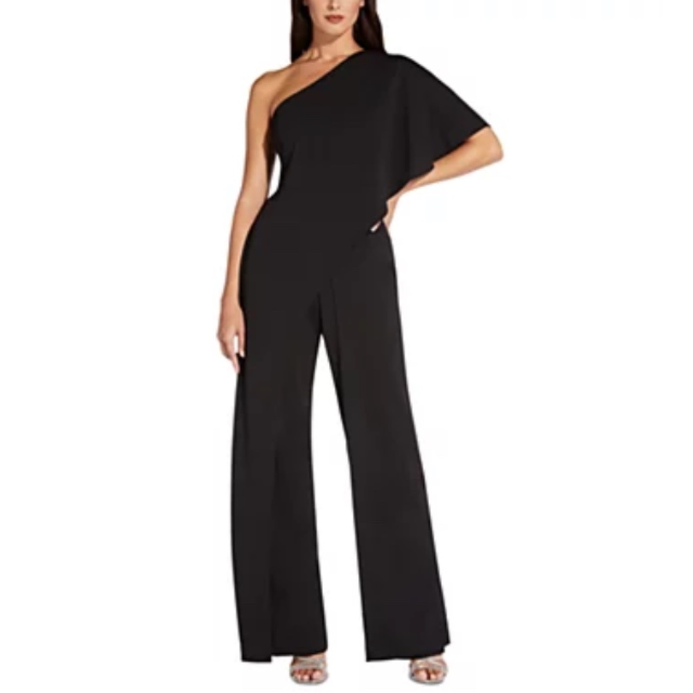Adrianna Papell one shoulder jumpsuit evening wear  size 10 worn once